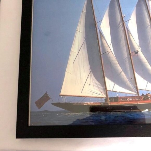 Creole Three Masted Schooner Ship Color Print Framed 1997 - Picture 2 of 10